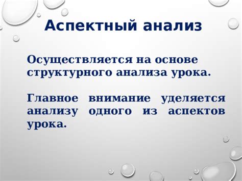 Актуальность определения основных аспектов урока