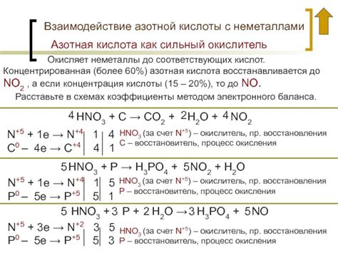 Взаимодействие с окислителями