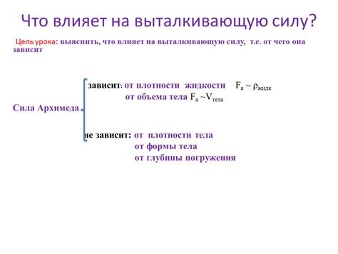 Влияние плотности на выталкивающую силу