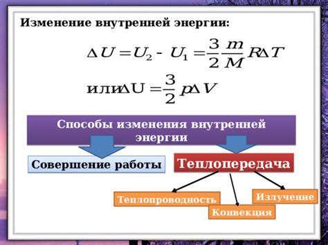 Влияние температуры на изменение внутренней энергии