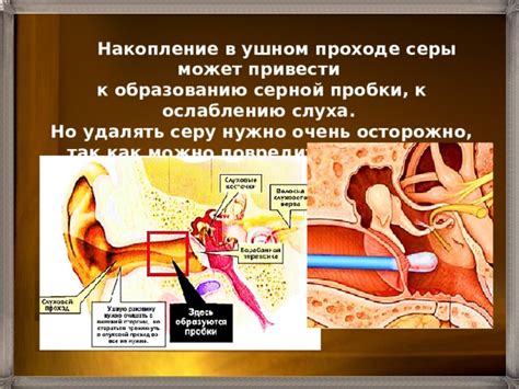 Воздействие воды на серу в ушном канале