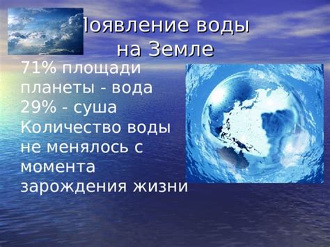 Значение воды для зарождения жизни