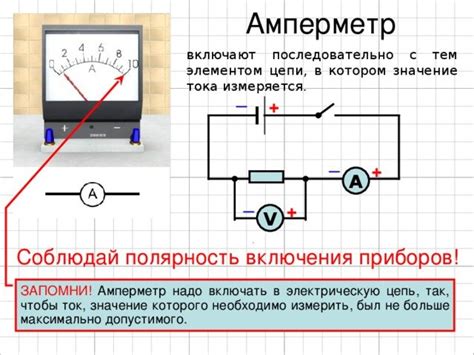 Как исключение из цепи амперметра влияет на свечение лампочки