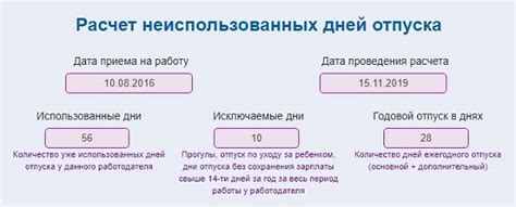 Как рассчитать длительность отпуска с помощью калькулятора