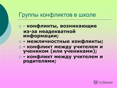 Межличностные конфликты между учениками