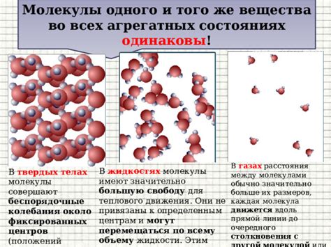 Молекулярный размер и расстояние между молекулами в газах и жидкостях