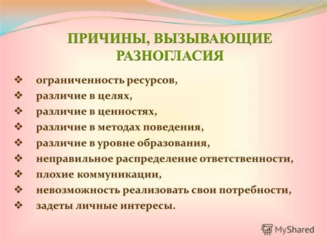 Непонимание и различие в ценностях