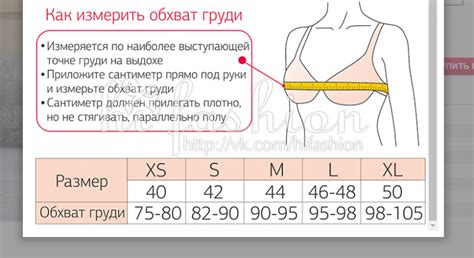 Обхват груди при 3 размере бюстгальтера