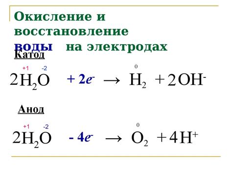 Окисление и разложение воды