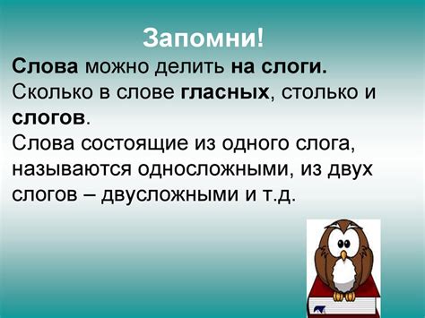 Определение слога в слове и его значение для изучения в 1 классе