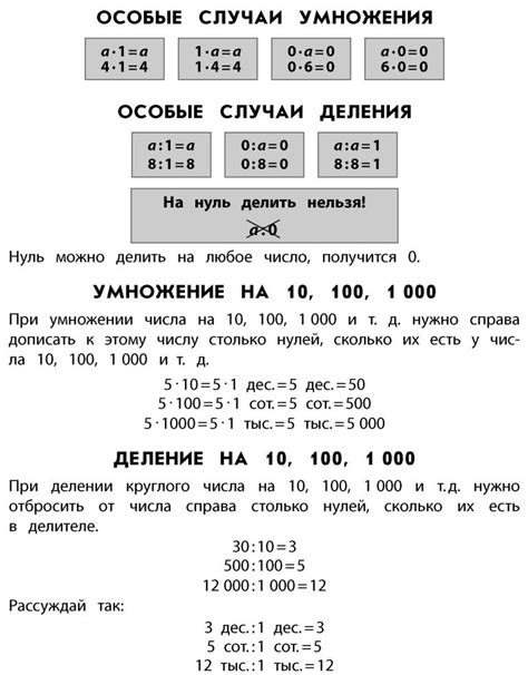 Особые случаи и условия