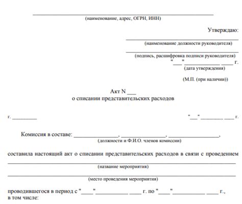 Отсутствие документации на проведение списания