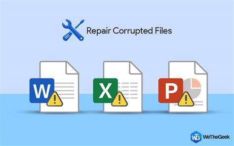 Поврежденные или отсутствующие файлы Excel и Word