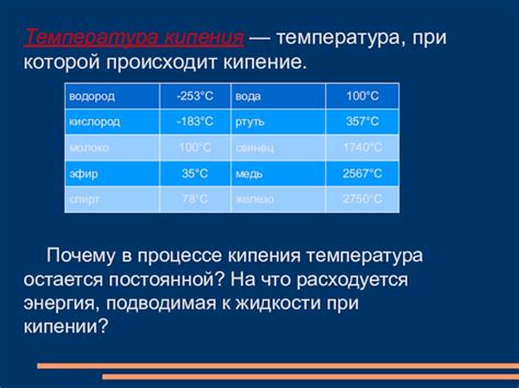 Почему кипение происходит при постоянной температуре?