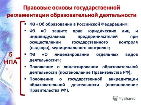 Правовые регламентации