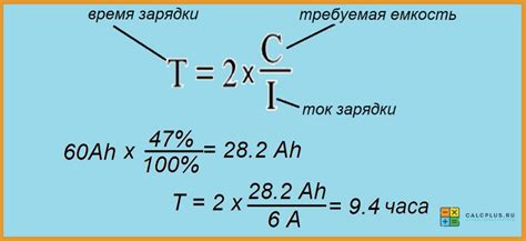 Примерное время зарядки