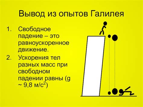 Причины одинакового ускорения разных тел