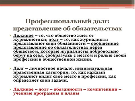 Профессиональные обязанности