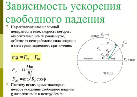 Различия гравитации на экваторе и полюсах