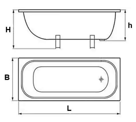 Размеры ванны 170 см