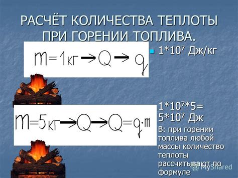 Распределение тепла при горении