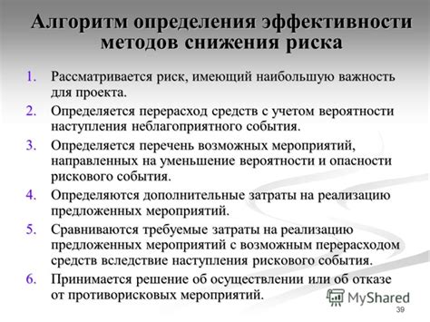 Риск снижения эффективности