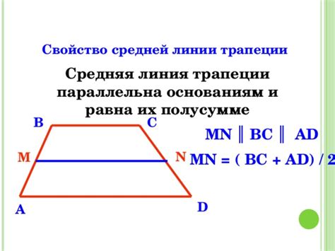 Симметрия трапеции относительно средней линии