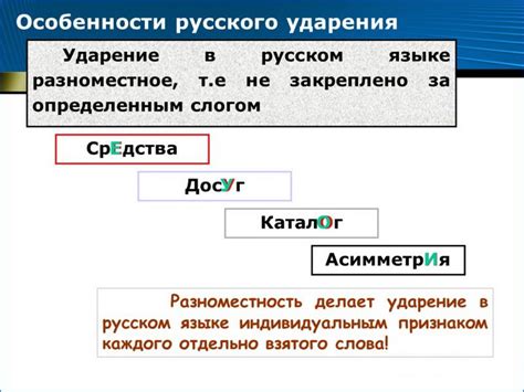 Современное разноместное ударение