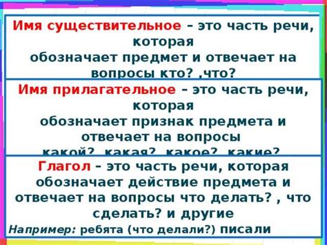 Существительные, прилагательные и глаголы: основные лексические части речи