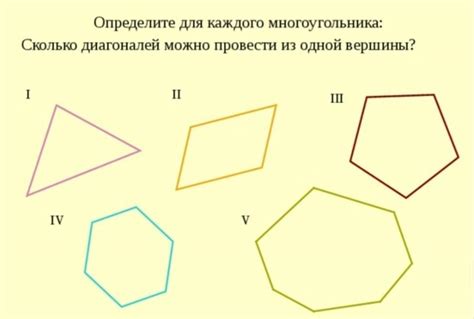 Узнайте, сколько диагоналей возможно провести в выпуклом пятиугольнике